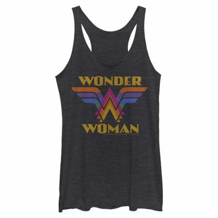 Wonder Woman Rainbow Logo Junior's Racerback Tank